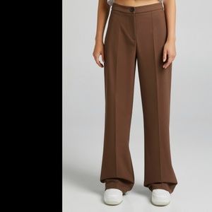 Beautiful Chestnut Brown Wide leg Trousers Pants Flare High rise Women Size 12